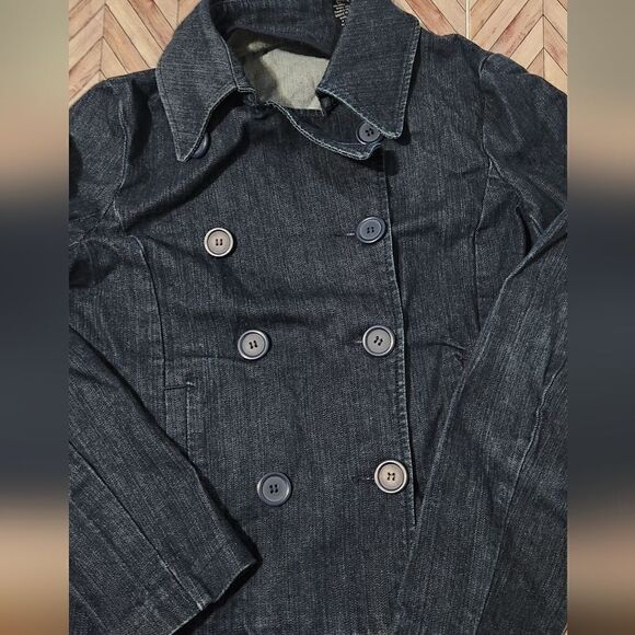 New York and co. denim double breast buttoned pea coat size S - Picture 13 of 16